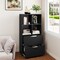 Cube Storage Bookcase with 4 Open Cubes and 2 Drawers Modern Display Shelf Storage